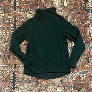 Athleta Cozy Karma fleece twist funnel neck in dark forest green XS